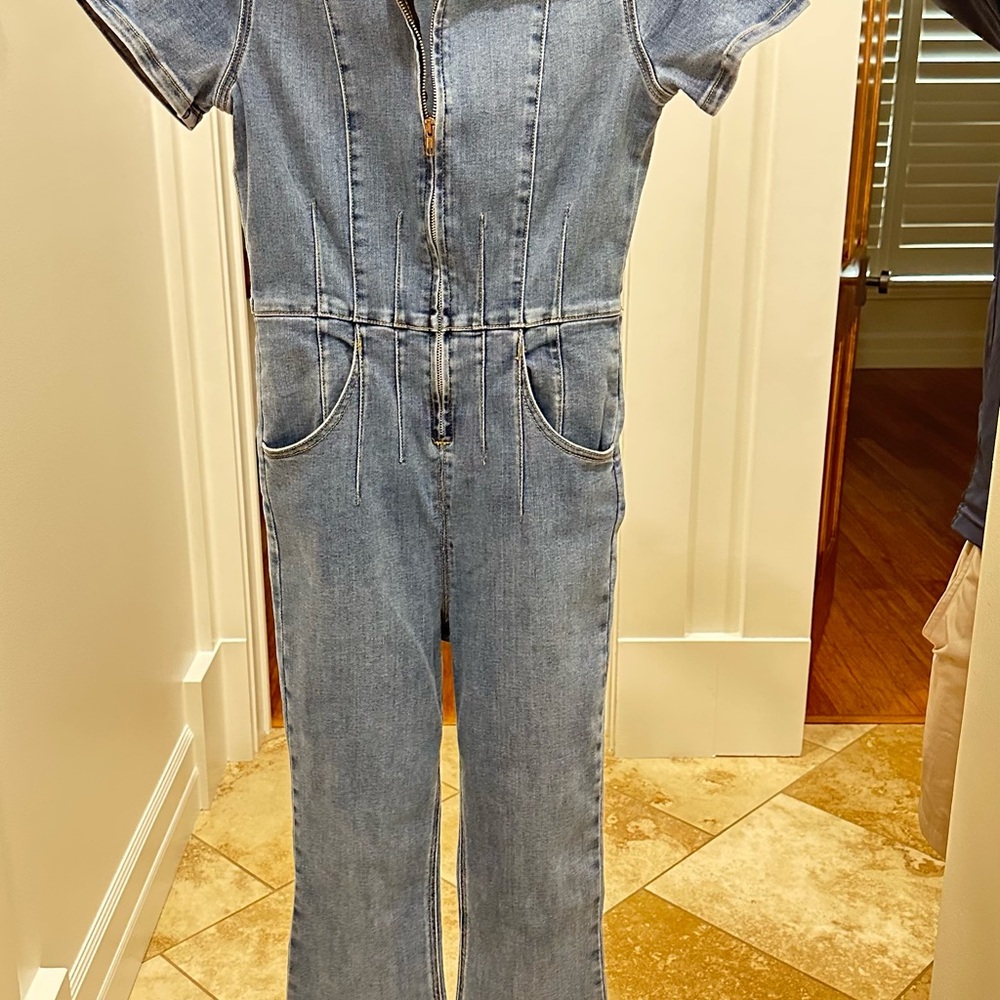 Altar'd State Blue Denim Jumpsuit